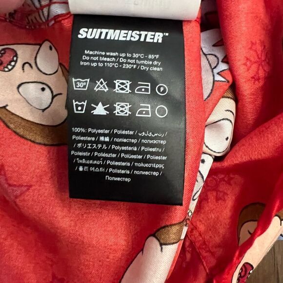 NWT Rick And Morty Adult Swim Suitmeister Holiday Christmas Button down. Men’s L - Picture 9 of 10